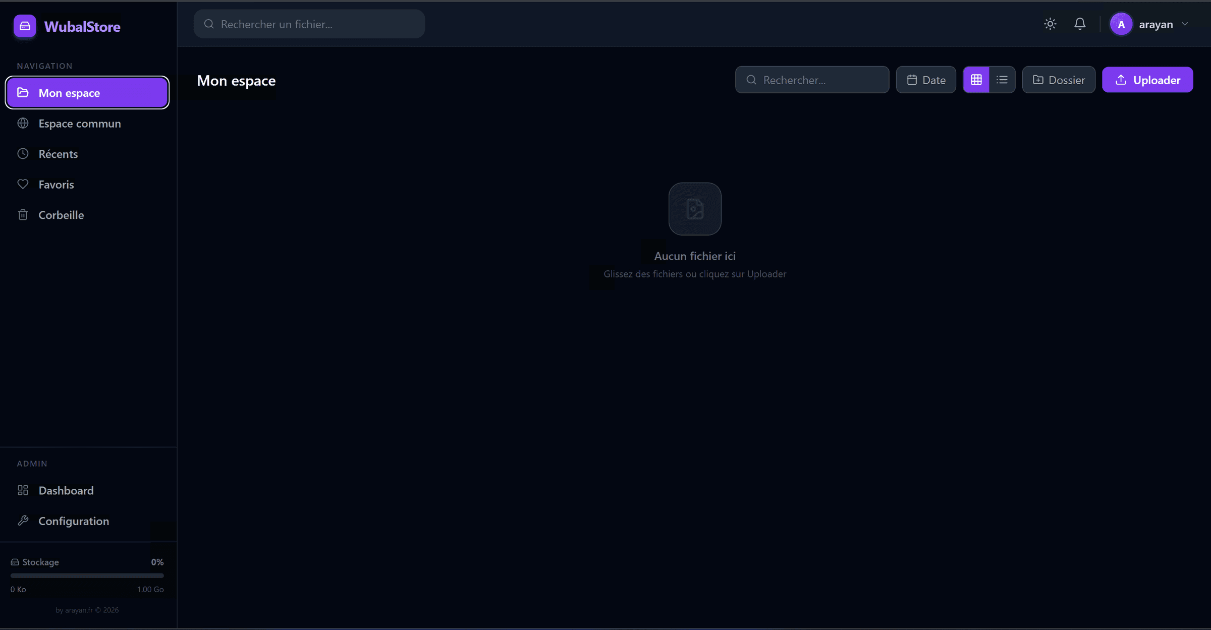 WubalStore – Plateforme de médias self-hosted